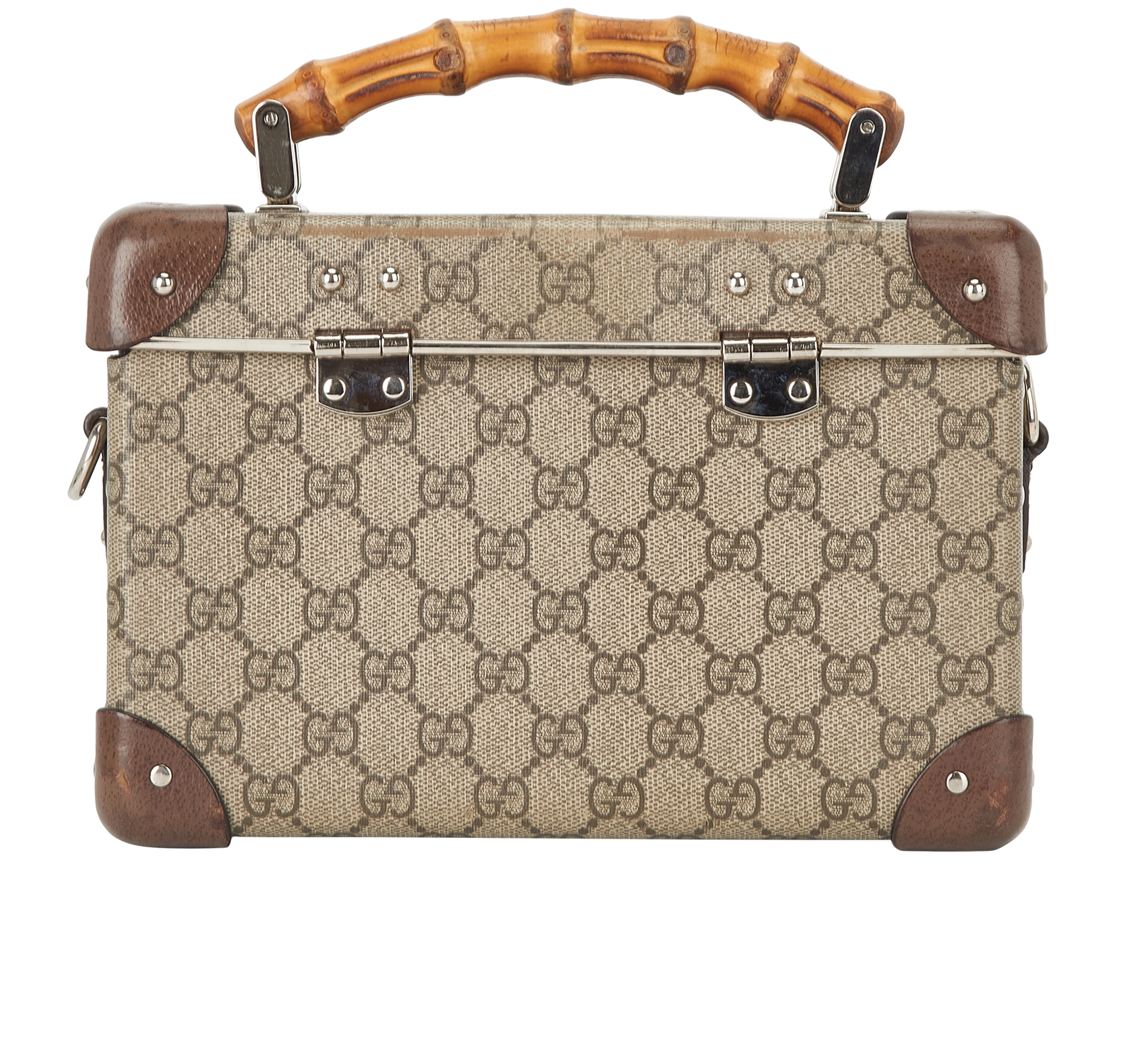 Globe Trotter Vanity Crossbody, &pound;950, Handbags, Beige/Brown, Canvas, Back view